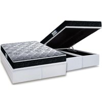 Cama Box Baú CRC Queen +Colchão Anatômico Ortopédico Tech1500 Probel -