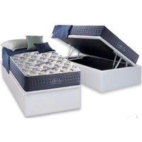 Cama Box Baú CRC Solteiro +Colchão Molas Master Pocket Bluse Sea Anjos 88
