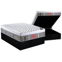 Cama Box Baú CRC Casal +Colchão Molas Pocket LightPlush Castor 138