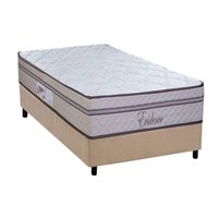 Cama Box Solteiro: Colchão Molas MasterPocket Ensacadas Paropas Evidence + Base CRC Suede Clean (88x188)