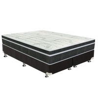 Cama Box Queen: Colchão Molas Orthoflex Bonnel Venezia + Base CRC Suede Black(158x198)