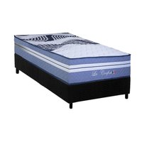 Cama Box Solteiro: Colchão Molas Ensacadas Paropas La Confort + Base CRC Suede Black (88x188)