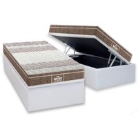 Cama Box Baú Solteiro: Colchão Ortopédico Probel D33 / EP Guarda Costas PróIntense Plus + Base CRC Corano White(88x188)