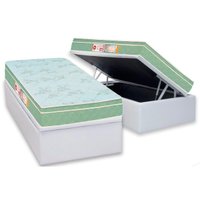 Cama Box Baú CRC Solt +Colchão D33 Espuma SleepMax Castor -