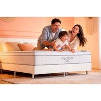 Cama Box Queen: Colchão Molas Ensacadas Ortobom Freedom+Base CRC Corano White-158x198