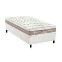Cama Box Solteiro: Colchão Molas Pocket Ensacadas Castor Silver Star Air + Base CRC Corano White (88x188)