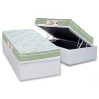 Cama Box Baú CRC Solteiro +Colchão D33 Sleep Max Castor 88