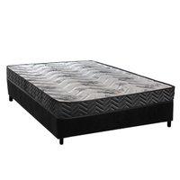 Cama Box Viúva: Colchão Espuma D45 Paropas Pasquale Wave Black + Base CRC Suede Black (128x188)