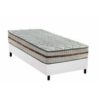 Cama Box Solteiro: Colchão Molas Ensacadas D Angelis Anjos Classic + Base CRC Corano White (88x188)