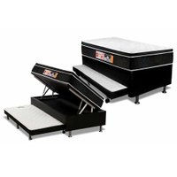 Cama Baú c/Aux CRC Solteiro +Colchão D33 Castor 88x188