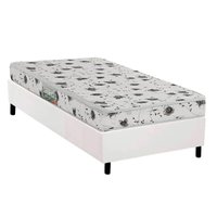 Conjunto Box Solteiro: Colchão Espuma Herval D23 Sonum Liso + Base CRC Corano White (88x188)
