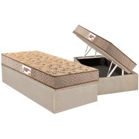 Conjunto Box Baú Solteiro: Colchão Molas Paropas Compact AG 65 / D28 Royalle Clean + Base CRC Suede Clean (88x188)