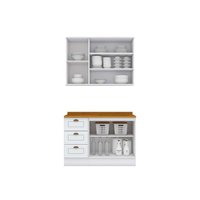Cozinha Completa Henn 3 Peças Americana CZ126 Cinza