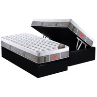 Cama Box Baú CRC Solteiro +Colchão Molas Master Pocket LightPlush Castor -