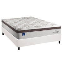 Cama Box Casal: Colchão Molas Pocket Ensacadas Plumatex Personalle + Base CRC Corano White (138x188)