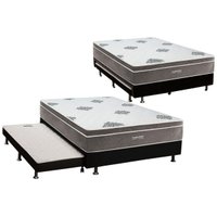 Cama Box c/ Aux Casal + Colchão Molas Inovaflex Essential
