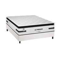 Cama Box Casal: Colchão Molas Ensacadas Plumatex Liz Premium D33 + Base CRC Corano White (138x188)