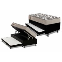 Cama Baú c/Aux CRC Solteiro +Colchão D26 Ortobom 88x188