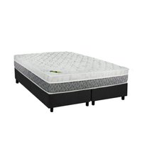 Cama Box Queen: Colchão Molas Ensacadas Luckspuma Aspen + Base CRC Suede Gray (158x198)