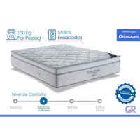 Cama Box Queen: Colchão Molas SuperPocket Ensacadas Ortobom Freedom + Base CRC Corano White (158x198)
