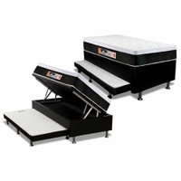 Cama Baú c/Aux CRC Solteiro +Colchão D45 Castor 88x188