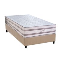 Cama Box Solteiro: Colchão Molas MasterPocket Ensacadas Paropas Soul + Base CRC Suede Clean (88x188)