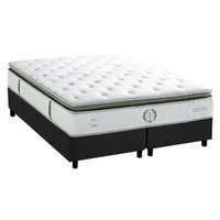 Cama Box Queen: Colchão Molas Ensacadas Herval Imperatore Gold C1655 + Base CRC Suede Gray (158x198x34)