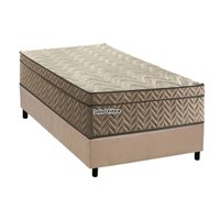 Cama Box Solteiro: Colchão Molas Ensacadas Paropas Safira Uniface + Base CRC Suede Clean (88x188)