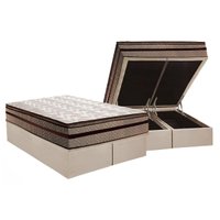 Cama Box Baú CRC Queen +Colchão Anatômico Ortopédico GoldPlus Paropas -
