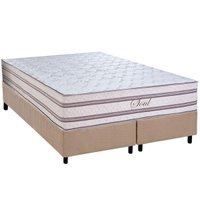 Cama Box Queen: Colchão Molas Ensacadas Paropas Soul + Base CRC Suede Clean (158x198)
