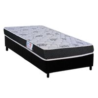 Conjunto Box Solteiro: Colchão Espuma Orthoflex D20 ComfortPedic + Base CRC Suede Black (88x188)