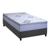 Conjunto Box Solteiro: Colchão Anatômico Paropas D28 Gold Extra Gray + Base CRC Suede Gray (88x188)
