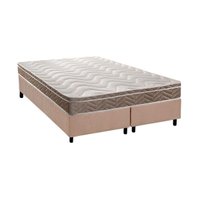 Conjunto Box Queen: Colchão Espuma Paropas D33 Anatômico Confort Ultra Firme+Base CRC Suede Clean-158x198
