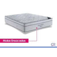 Cama Box Solteiro: Colchão Molas SuperPocket Ensacadas Ortobom Freedom Visco + Base CRC Corano White (88x188)
