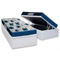 Cama Box Baú Solteiro: Colchão Ortopédico Ortobom D28 / EP ISO 60 Super Firme + Base CRC Corano White(88x188)