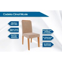 Cadeira de Cozinha Nicole Kit 2 Un Nature/Suede Joli Chocolate - Cimol