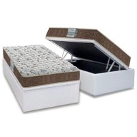 Cama Box Baú Solteiro: Colchão Espuma Probel D45 ProDormir Advanced + Base CRC Corano White(88x188)