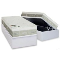 Cama Box Baú CRC Solteiro +Colchão Molas Master Pocket Summer/Winter Castor -