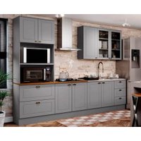 Cozinha Completa Henn 5 Peças Americana s/Pia CZ128 Cinza