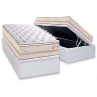 Cama Box Baú CRC Solteiro +Colchão Molas Real Herval 88x188