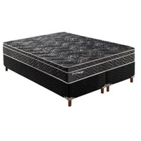 Cama Box Queen: Colchão Molas Ensacadas Paropas Privilege + Base CRC Suede Black (158x198)