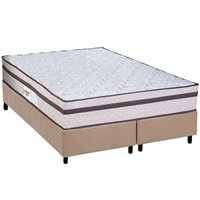 Cama Box Queen: Colchão Molas Ensacadas Paropas Basic + Base CRC Suede Clean (158x198)