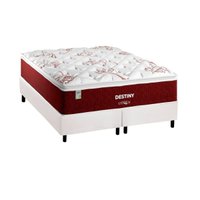 Conjunto Box Queen: Colchão Molas Plumatex Superlastic Destiny + Base CRC Corano White (158x198)