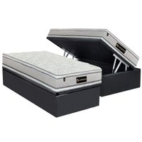 Cama Box Baú CRC Solteiro +Colchão Molas Master Pocket Lucksfaction Luckspuma -