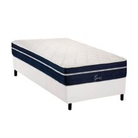 Cama Box Solteiro: Colchão Molas Ensacadas Polar Garnet + Base CRC Corano White (88x188)