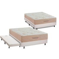 Cama Box c/Aux CRC Casal +Colchão Molas Supreme Inovaflex -