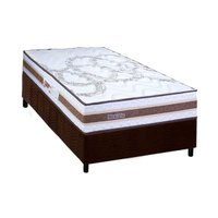 Cama Box Solteiro: Colchão Espuma D45 Paropas Resiste Hotel DouFace + Base CRC Suede Brown (88x188)