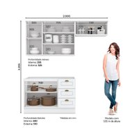 Cozinha Modulada Henn Americana 3 Peças (2Aéreos+1Balcão) s/Pia CZ136 Branco-Henn