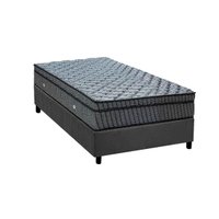 Conjunto Box Solteiro: Colchão Molas Ortobom Hotelaria SuperPocket Orthotel Luxo + Base CRC Suede Gray (88x188)