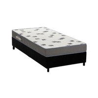 Cama Box Solteiro: Colchão Espuma D33 Ortobom Light Saúde + Base CRC Suede Black (78x188)
